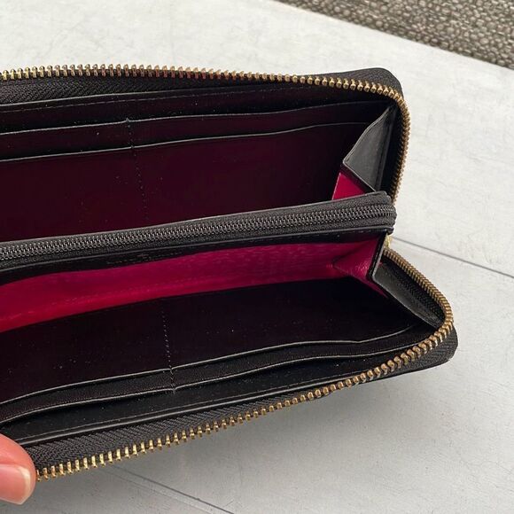 Kate Spade Wallet Large Black Zip Clossure Multi Compartment Leather Lined‎ - Picture 6 of 9